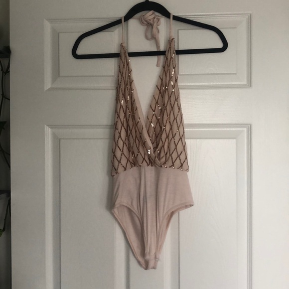 Sequin Body Suit Top Shirt - Picture 1 of 5